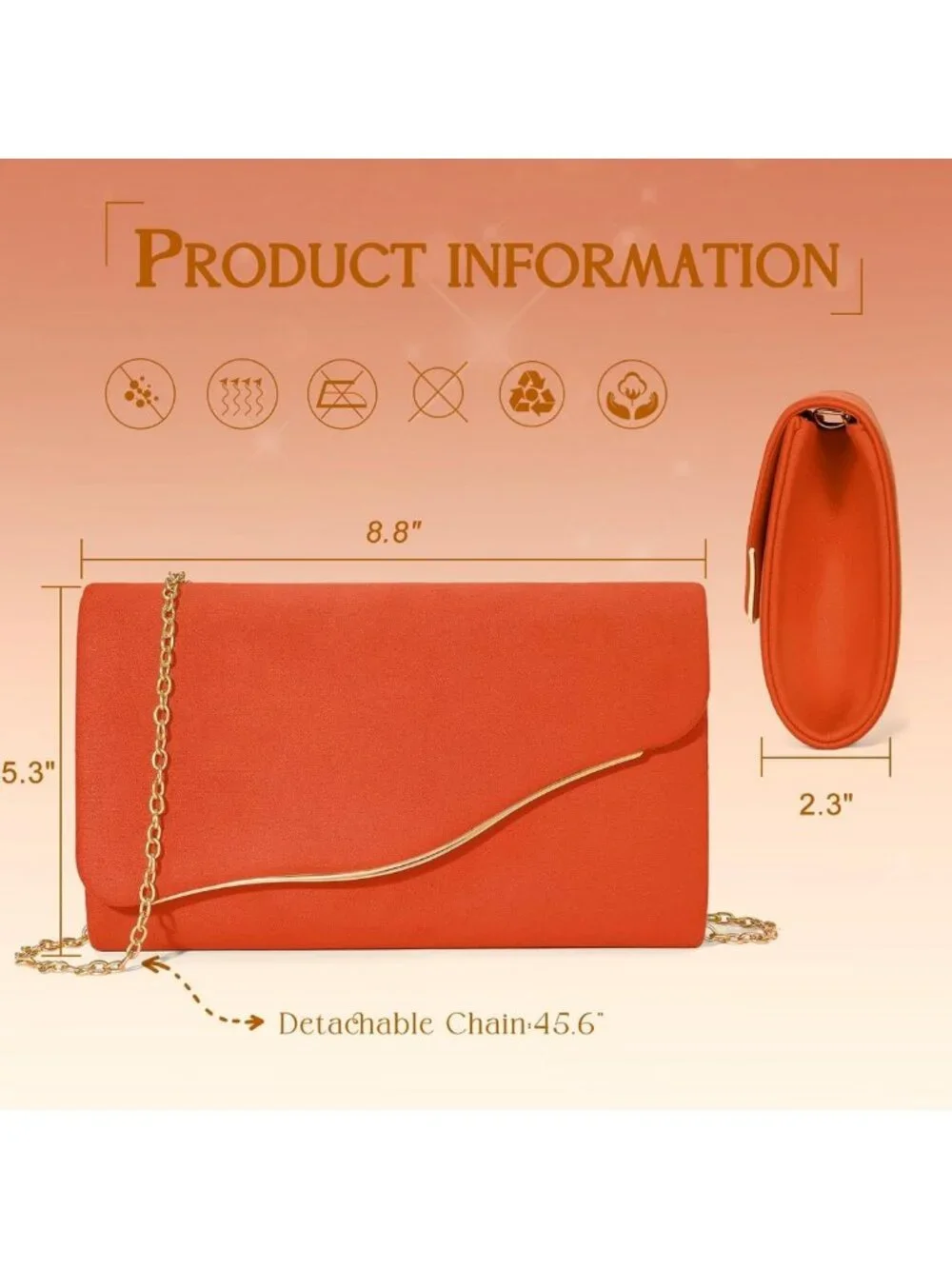 Chic Suede Evening Clutch Bag with Detachable Chain for Weddings & Parties
